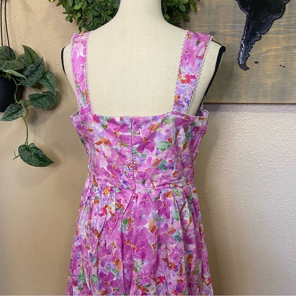NWOT Adorable Presence Pink Floral Bustier Midi Dress With Pockets - Picture 10 of 10